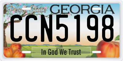 GA license plate CCN5198