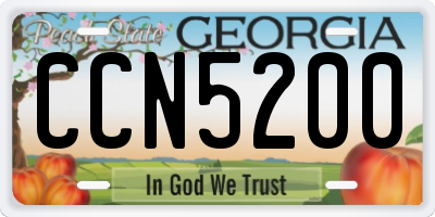 GA license plate CCN5200