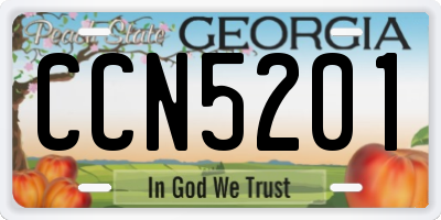 GA license plate CCN5201