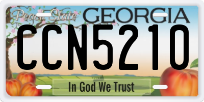 GA license plate CCN5210