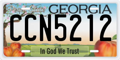GA license plate CCN5212
