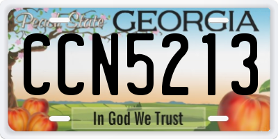 GA license plate CCN5213