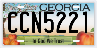 GA license plate CCN5221