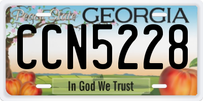GA license plate CCN5228