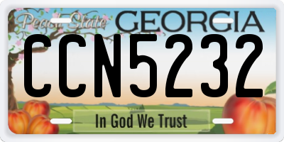GA license plate CCN5232