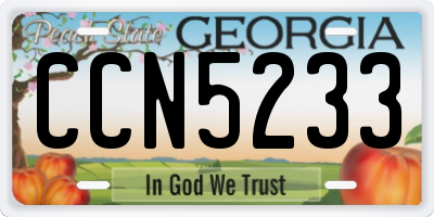 GA license plate CCN5233