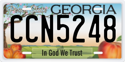GA license plate CCN5248