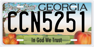 GA license plate CCN5251