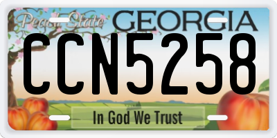 GA license plate CCN5258