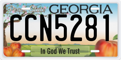 GA license plate CCN5281