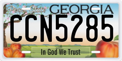 GA license plate CCN5285