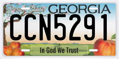 GA license plate CCN5291