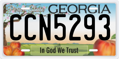 GA license plate CCN5293