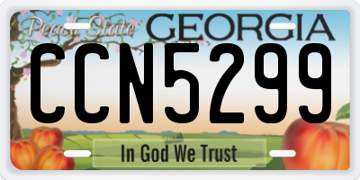 GA license plate CCN5299