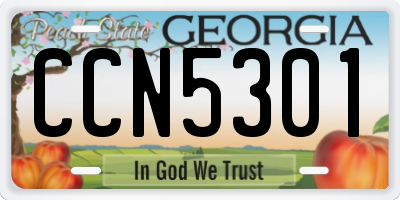 GA license plate CCN5301