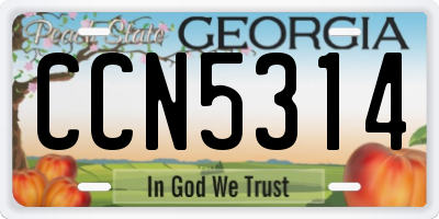 GA license plate CCN5314