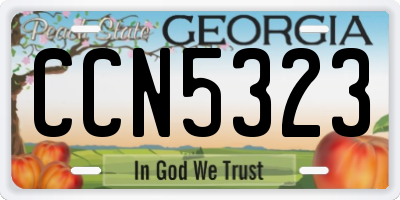 GA license plate CCN5323