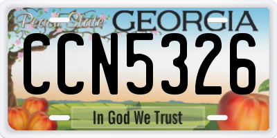 GA license plate CCN5326