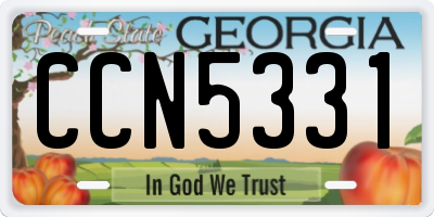 GA license plate CCN5331
