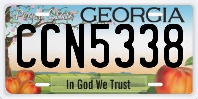 GA license plate CCN5338