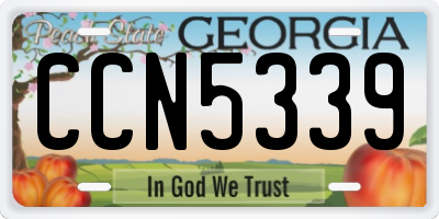 GA license plate CCN5339
