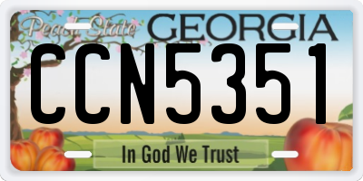 GA license plate CCN5351