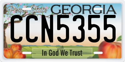 GA license plate CCN5355