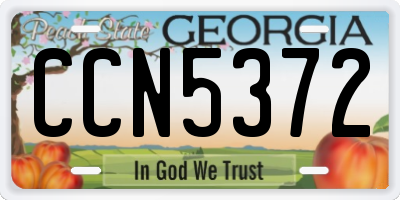 GA license plate CCN5372
