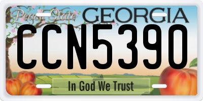 GA license plate CCN5390