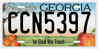 GA license plate CCN5397