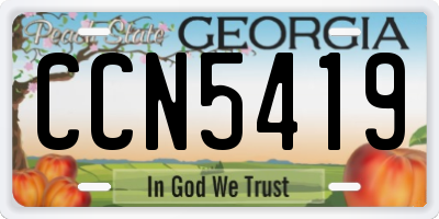 GA license plate CCN5419