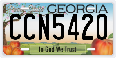 GA license plate CCN5420