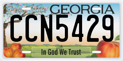 GA license plate CCN5429