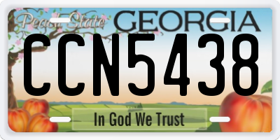 GA license plate CCN5438