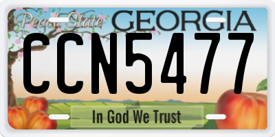 GA license plate CCN5477