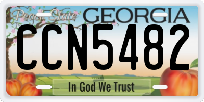 GA license plate CCN5482