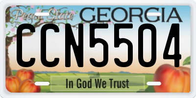 GA license plate CCN5504