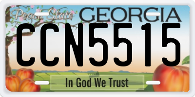 GA license plate CCN5515