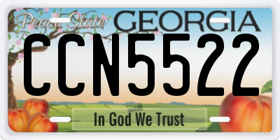 GA license plate CCN5522