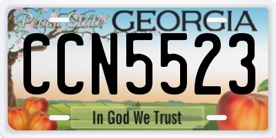 GA license plate CCN5523