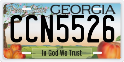 GA license plate CCN5526