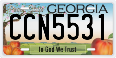 GA license plate CCN5531