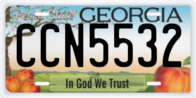 GA license plate CCN5532
