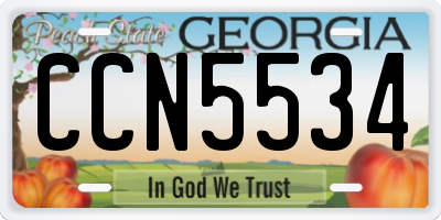 GA license plate CCN5534