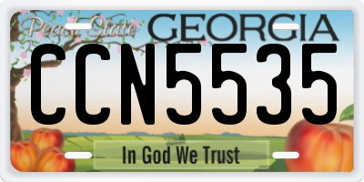 GA license plate CCN5535
