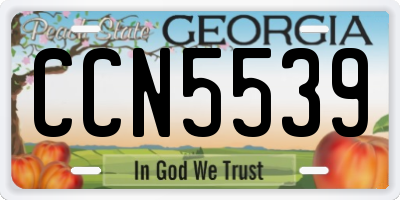 GA license plate CCN5539