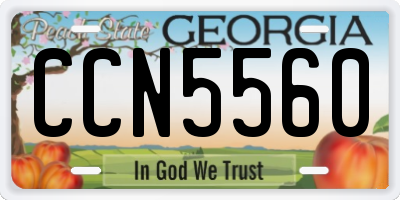 GA license plate CCN5560