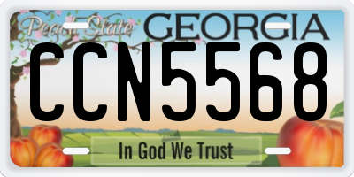 GA license plate CCN5568