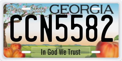 GA license plate CCN5582