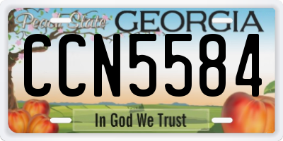 GA license plate CCN5584